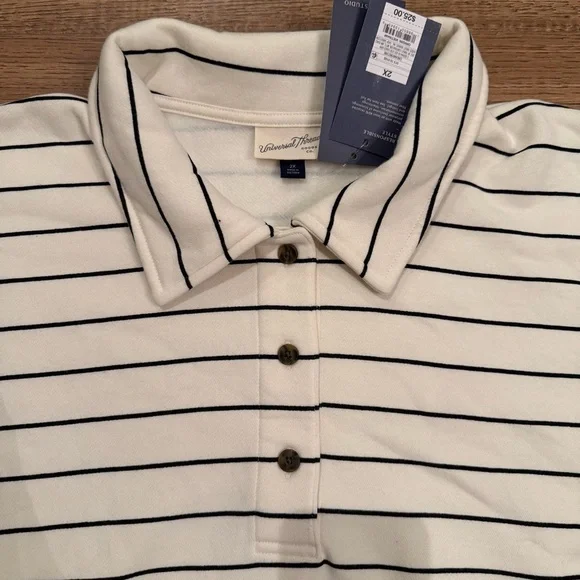 NWT Universal Thread Leisure Studio Pullover Striped Sweatshirt 2X - Picture 3 of 3